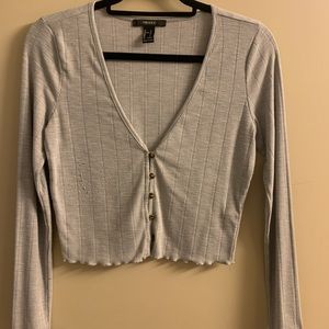 Grey, Deep V Crop top